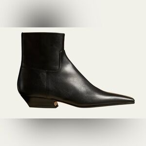 Khaite The Marfa Black Leather Ankle Boots